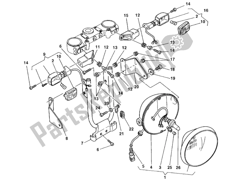 Toutes les pièces pour le Phare du Ducati Monster 900 Dark City 1999